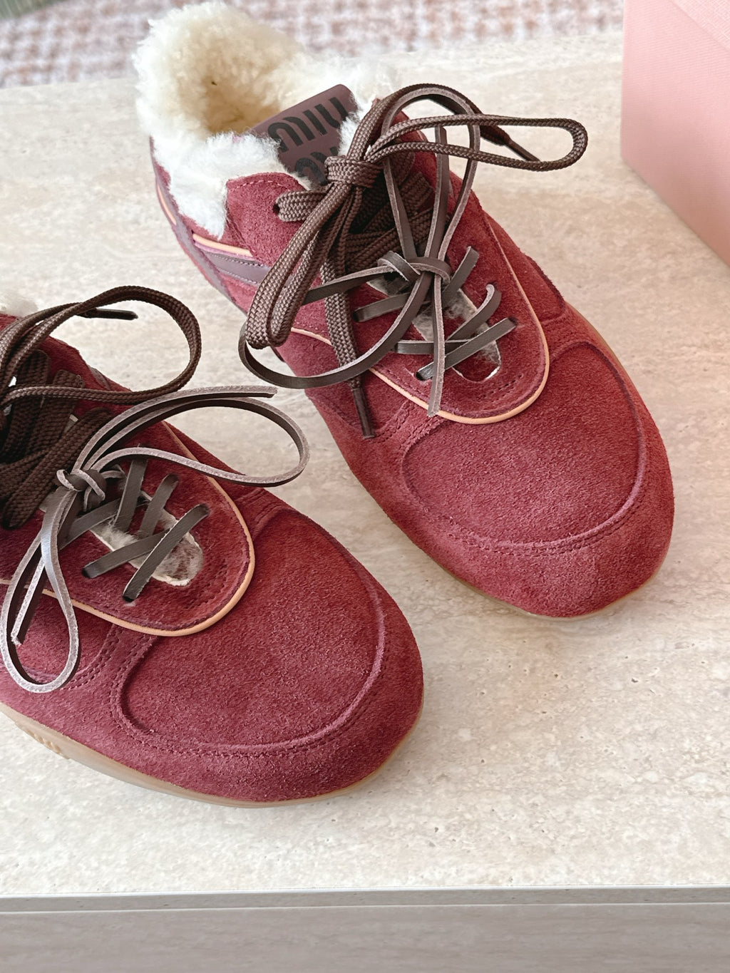 Gymnasium leather-trimmed suede sneakers