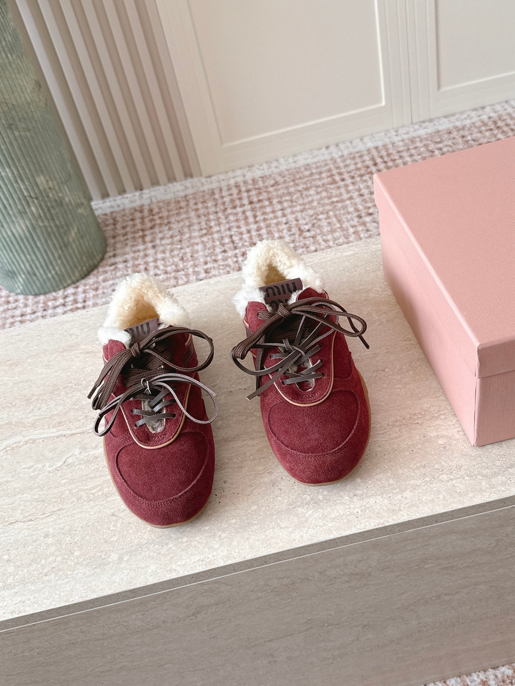 Gymnasium leather-trimmed suede sneakers