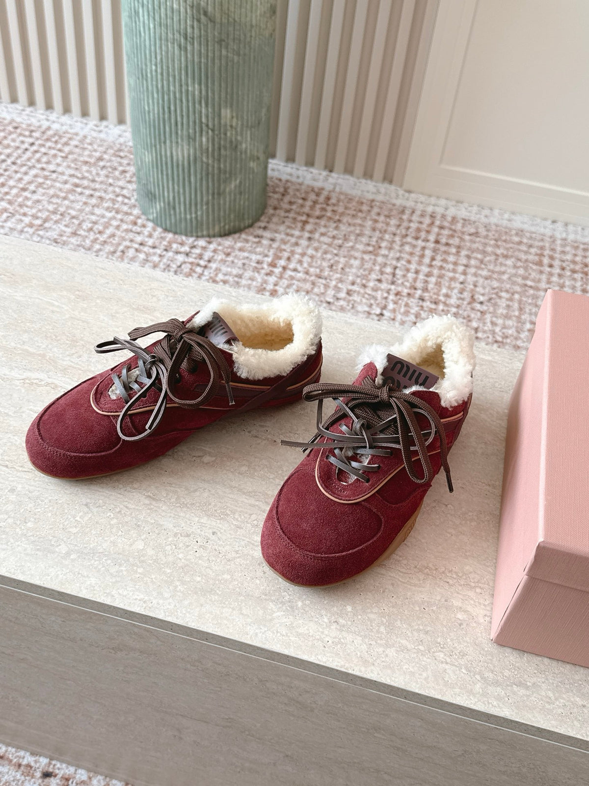 Gymnasium leather-trimmed suede sneakers