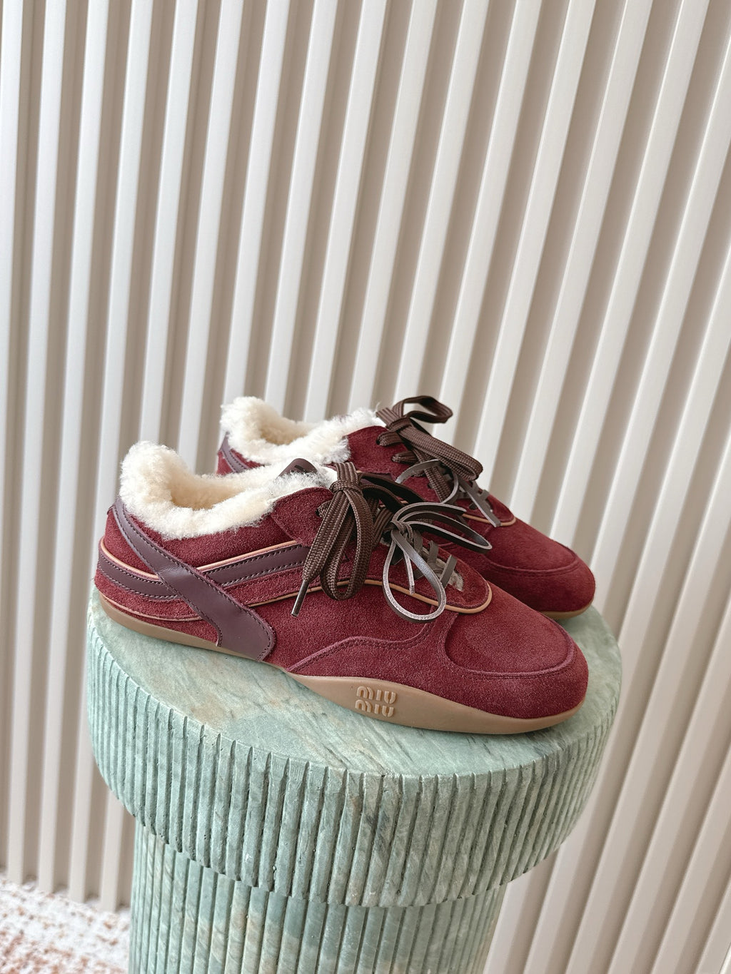 Gymnasium leather-trimmed suede sneakers