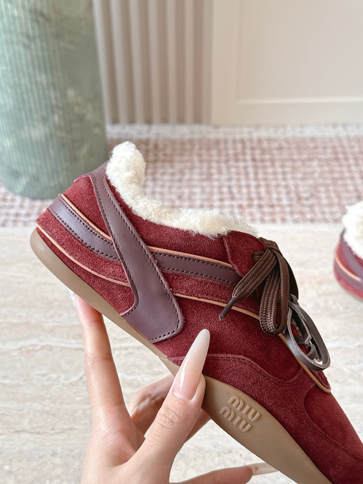 Gymnasium leather-trimmed suede sneakers