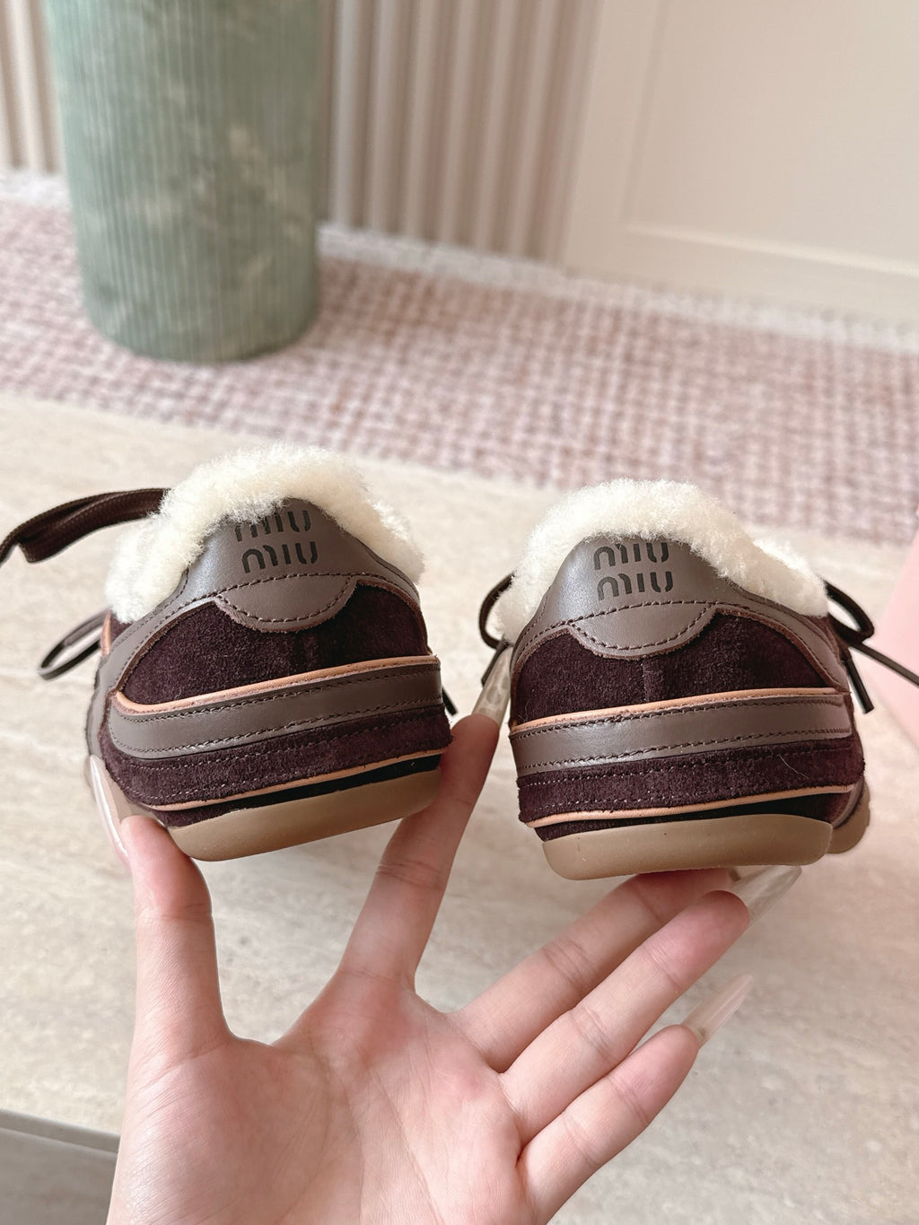 Gymnasium leather-trimmed suede sneakers