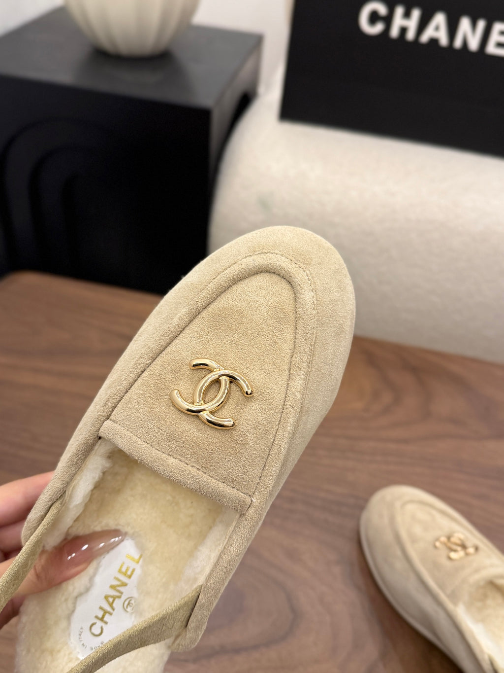 Suede Calfskin Slingback Loafers