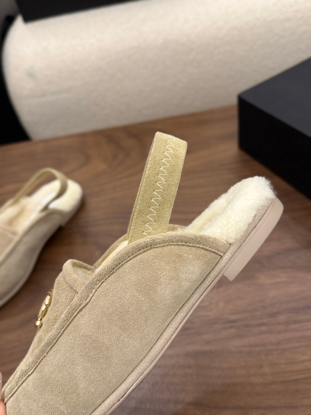Suede Calfskin Slingback Loafers