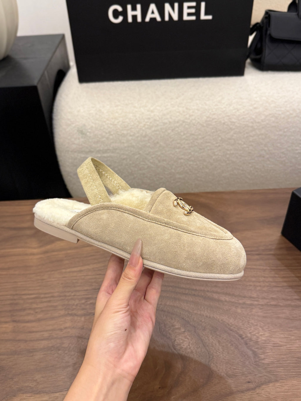 Suede Calfskin Slingback Loafers