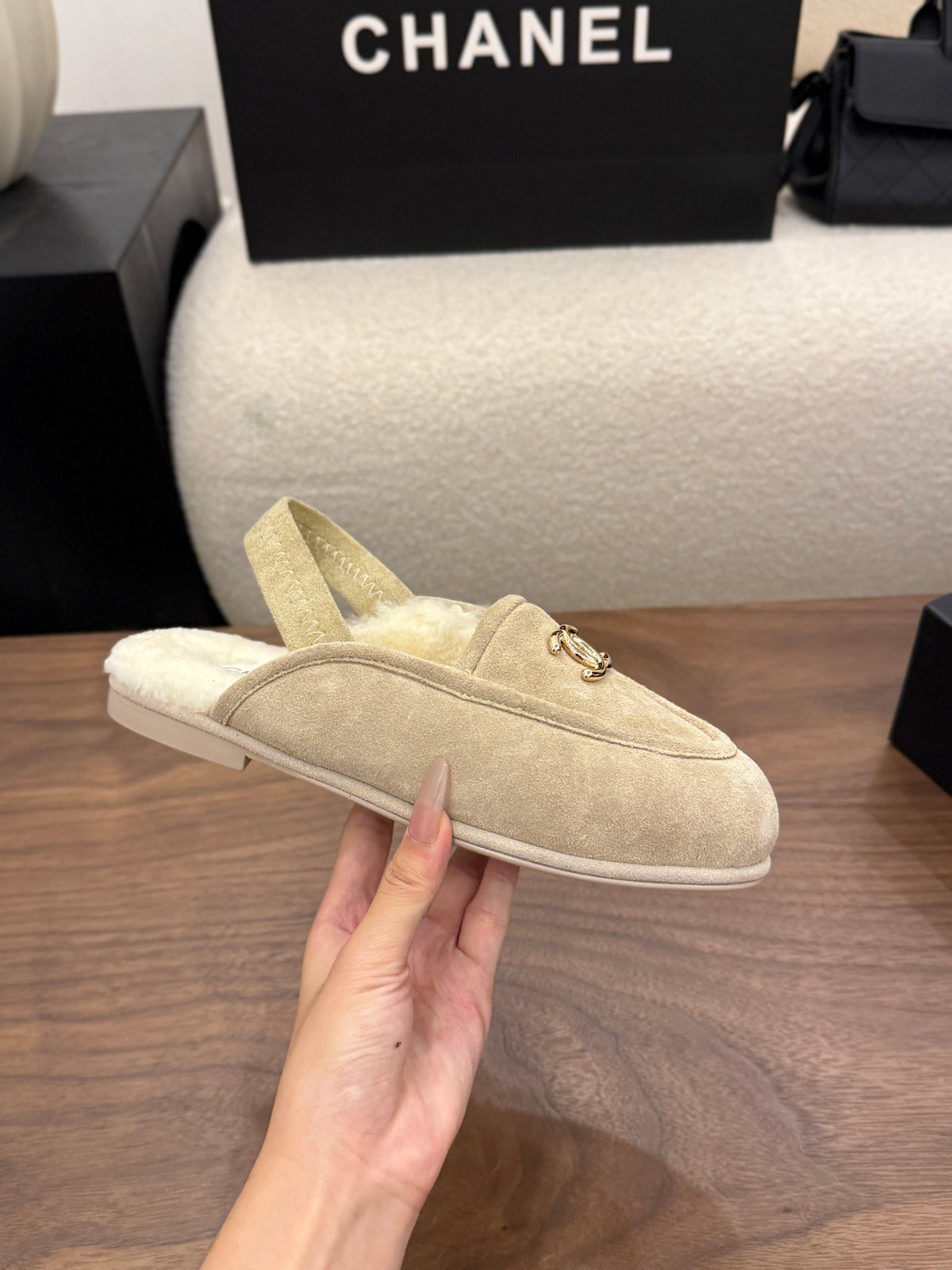 Suede Calfskin Slingback Loafers