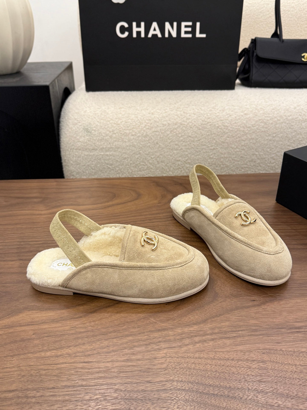 Suede Calfskin Slingback Loafers