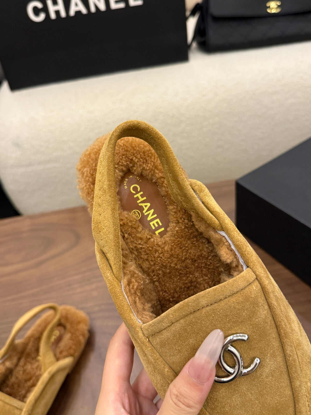 Suede Calfskin Slingback Loafers
