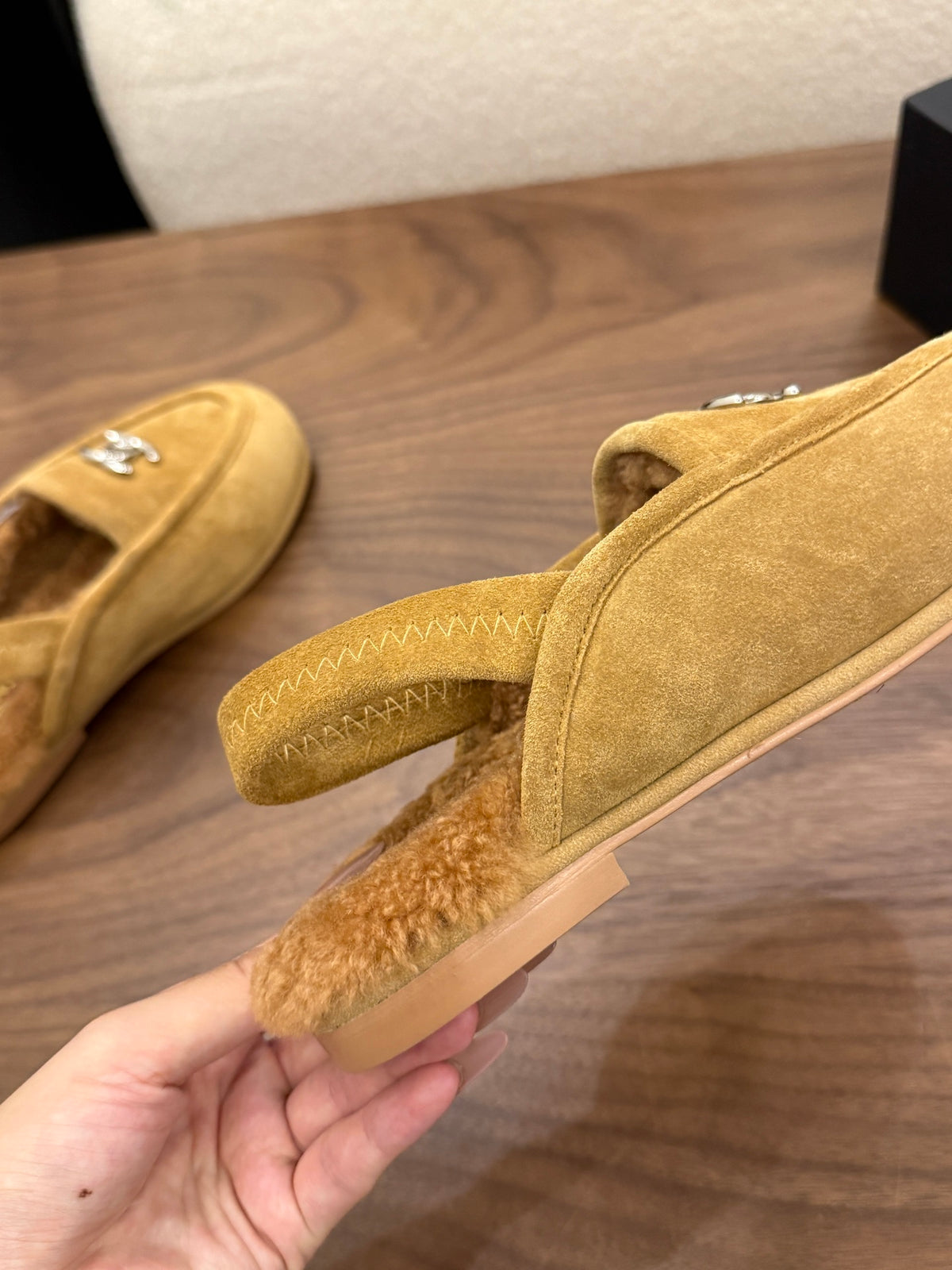 Suede Calfskin Slingback Loafers