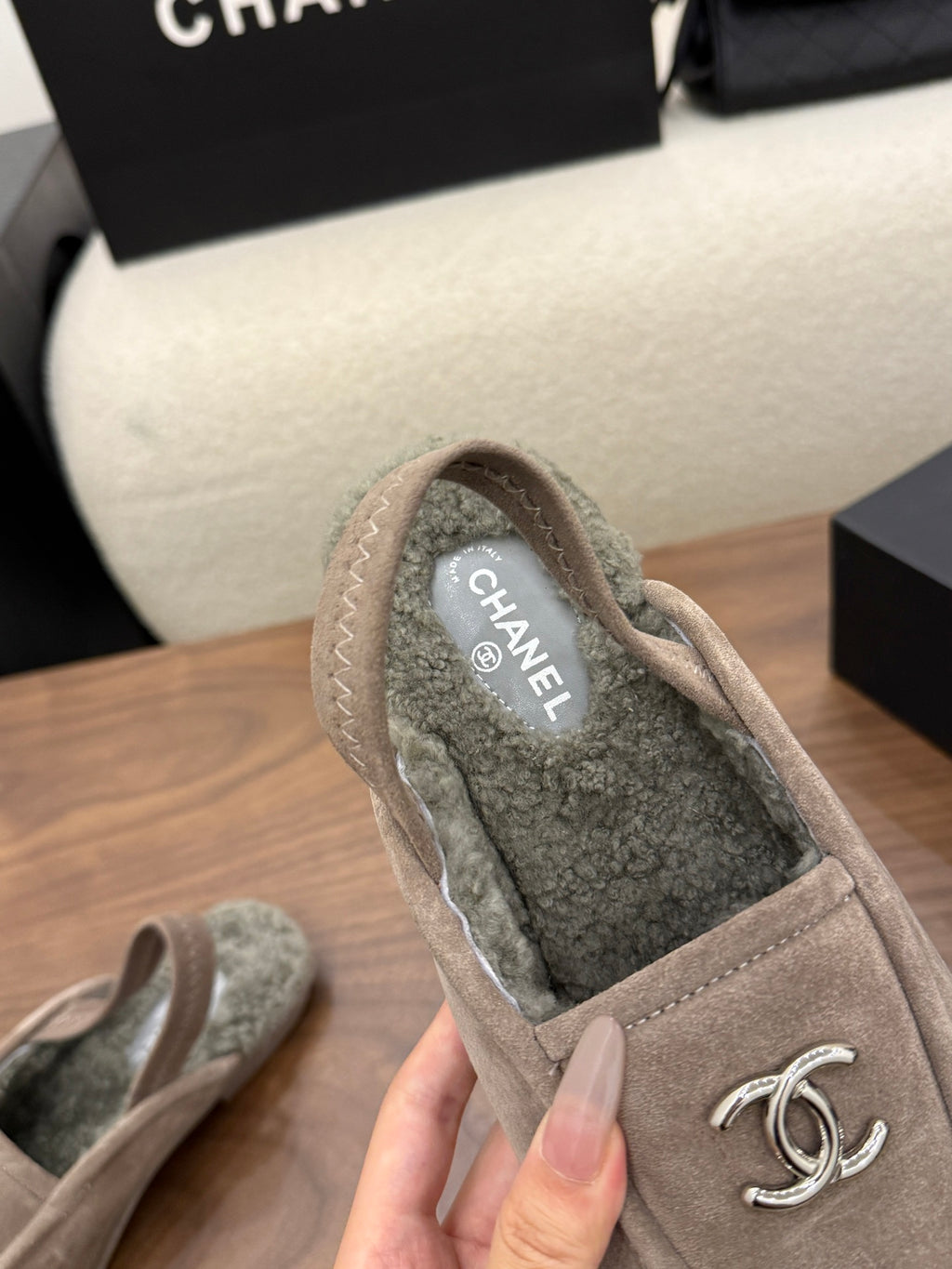 Suede Calfskin Slingback Loafers