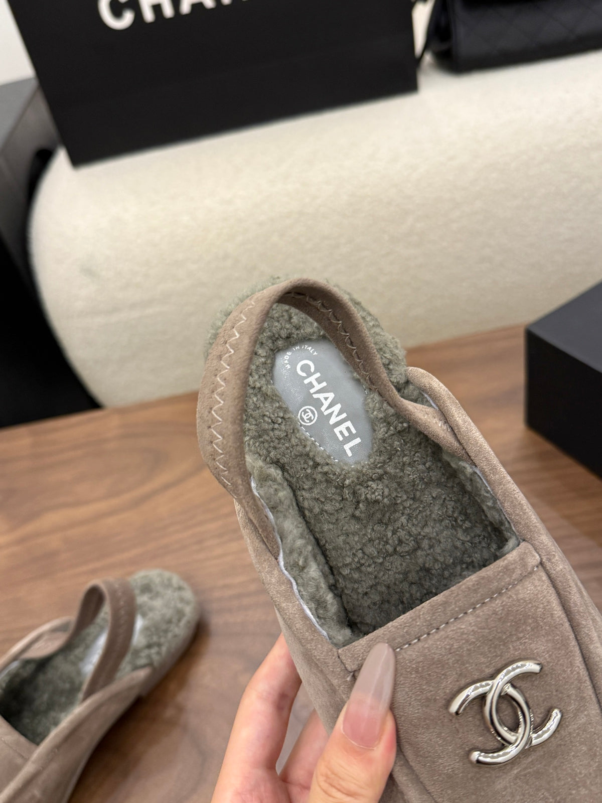Suede Calfskin Slingback Loafers