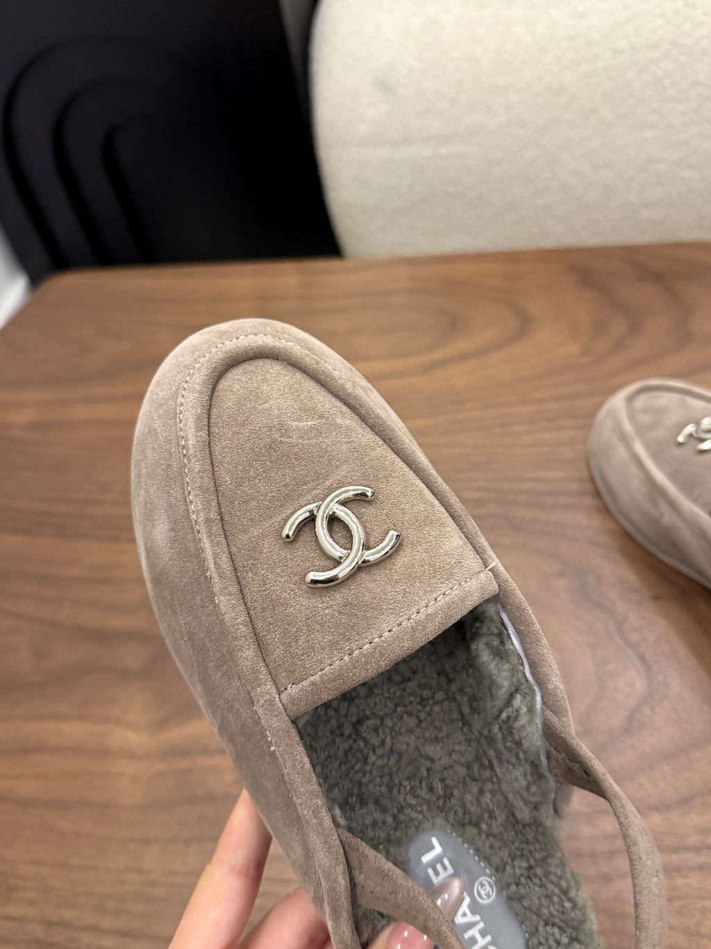 Suede Calfskin Slingback Loafers