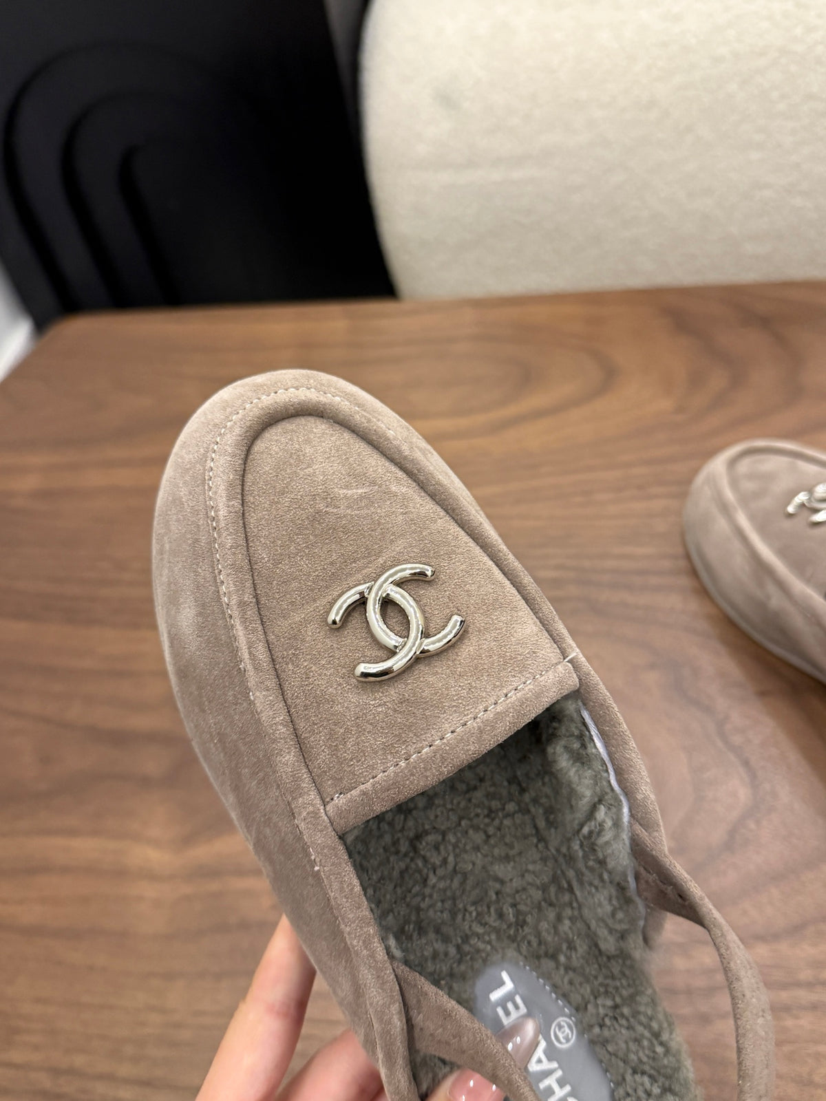 Suede Calfskin Slingback Loafers