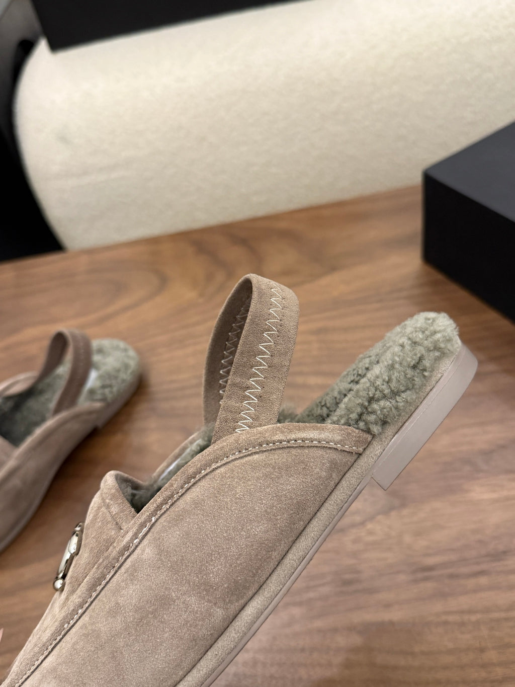 Suede Calfskin Slingback Loafers