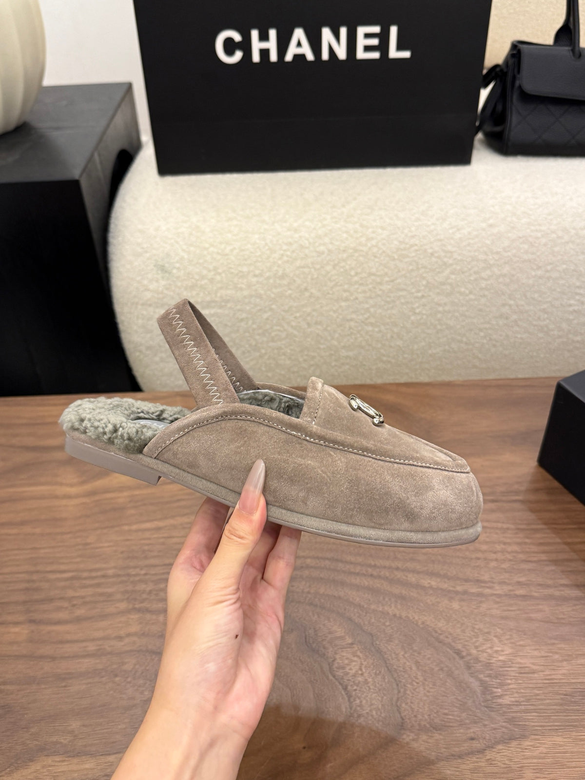 Suede Calfskin Slingback Loafers
