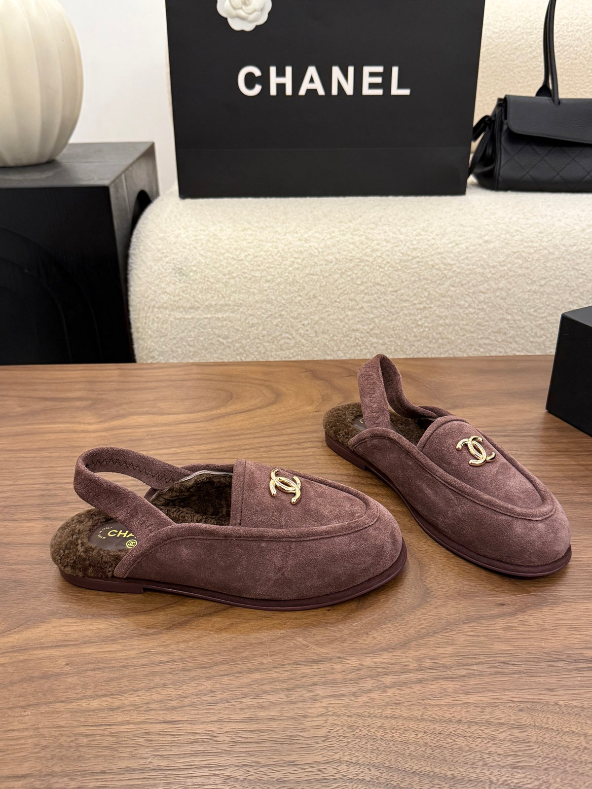 Suede Calfskin Slingback Loafers