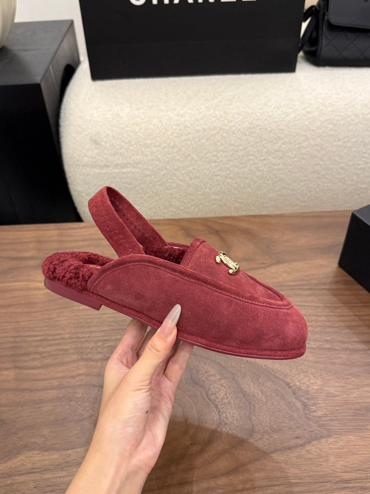 Suede Calfskin Slingback Loafers