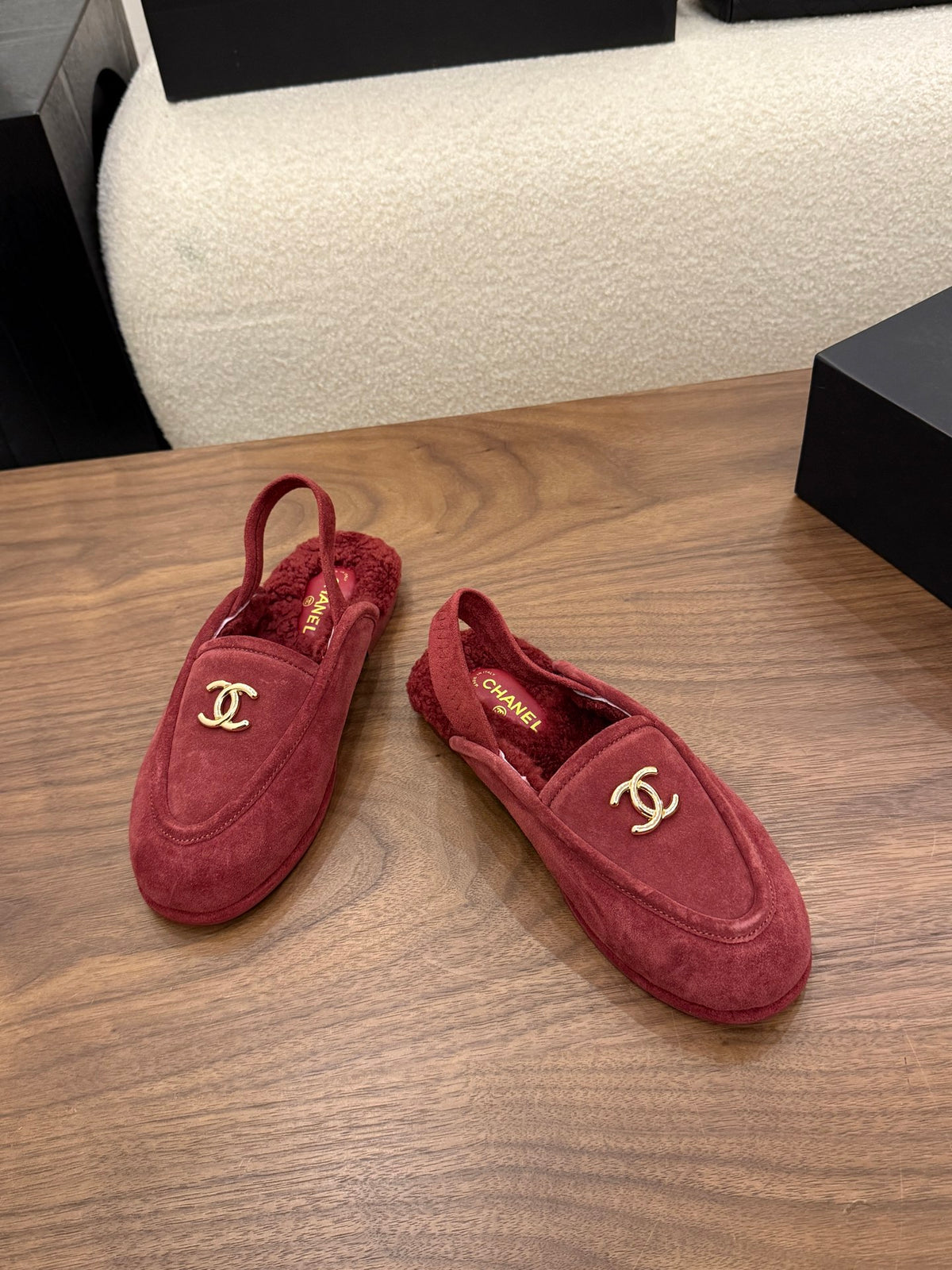 Suede Calfskin Slingback Loafers