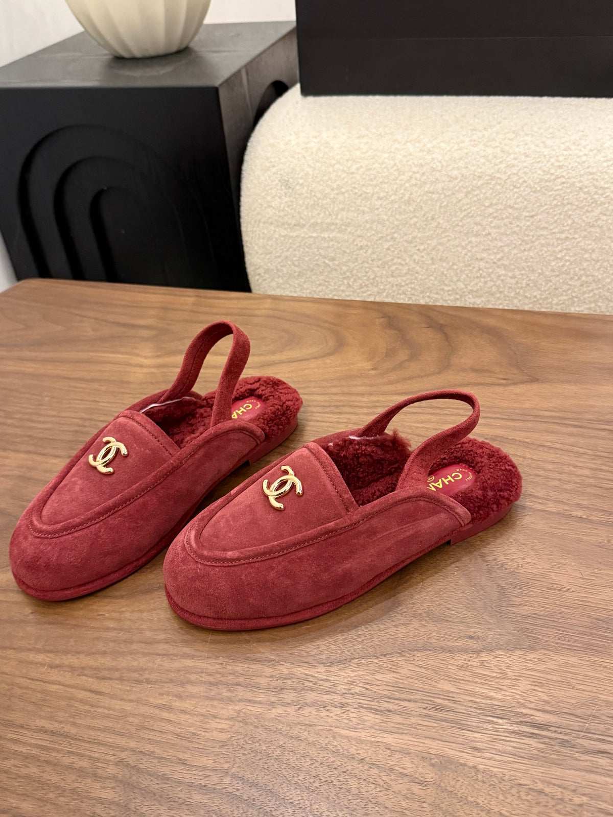 Suede Calfskin Slingback Loafers