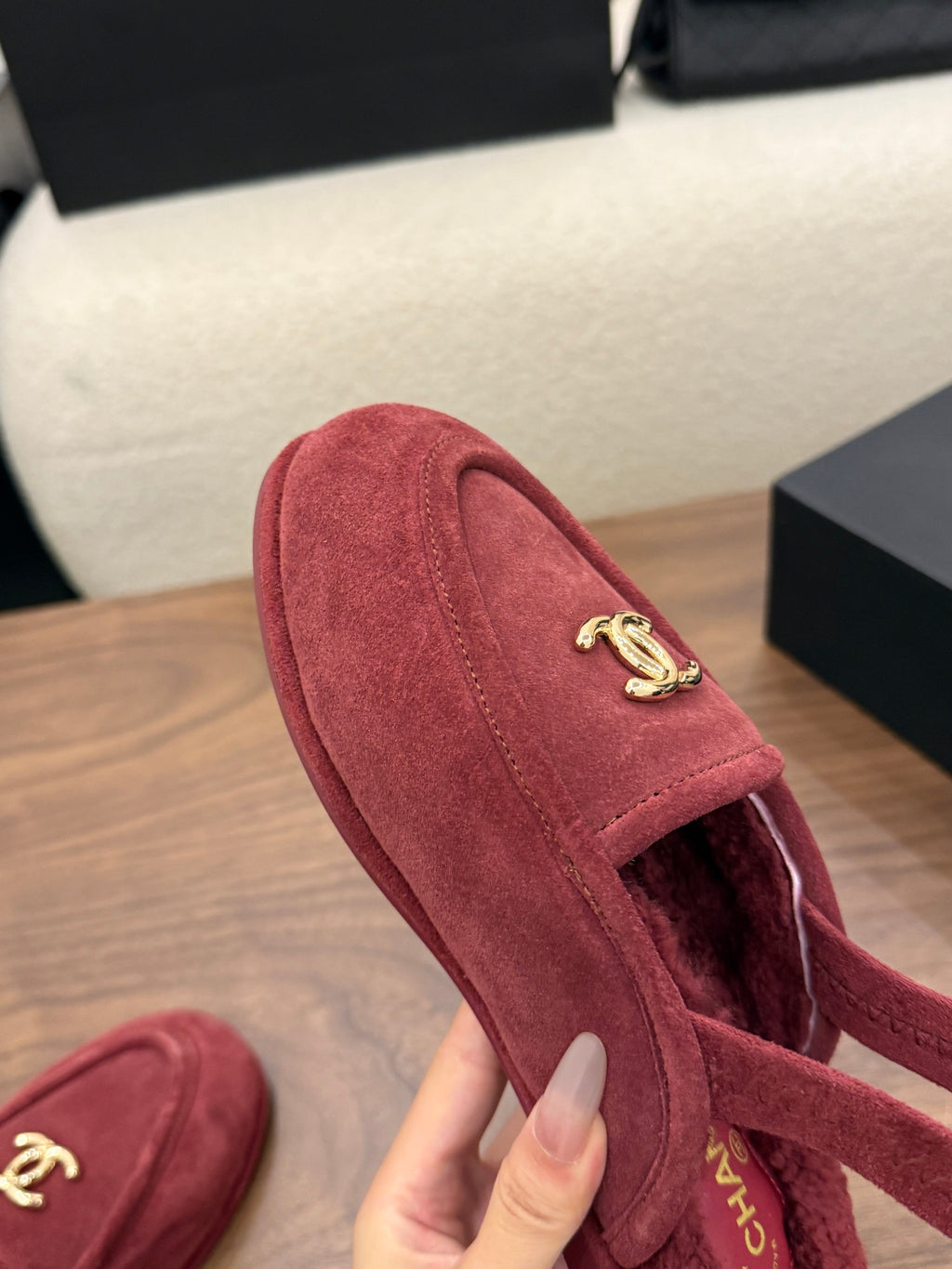 Suede Calfskin Slingback Loafers