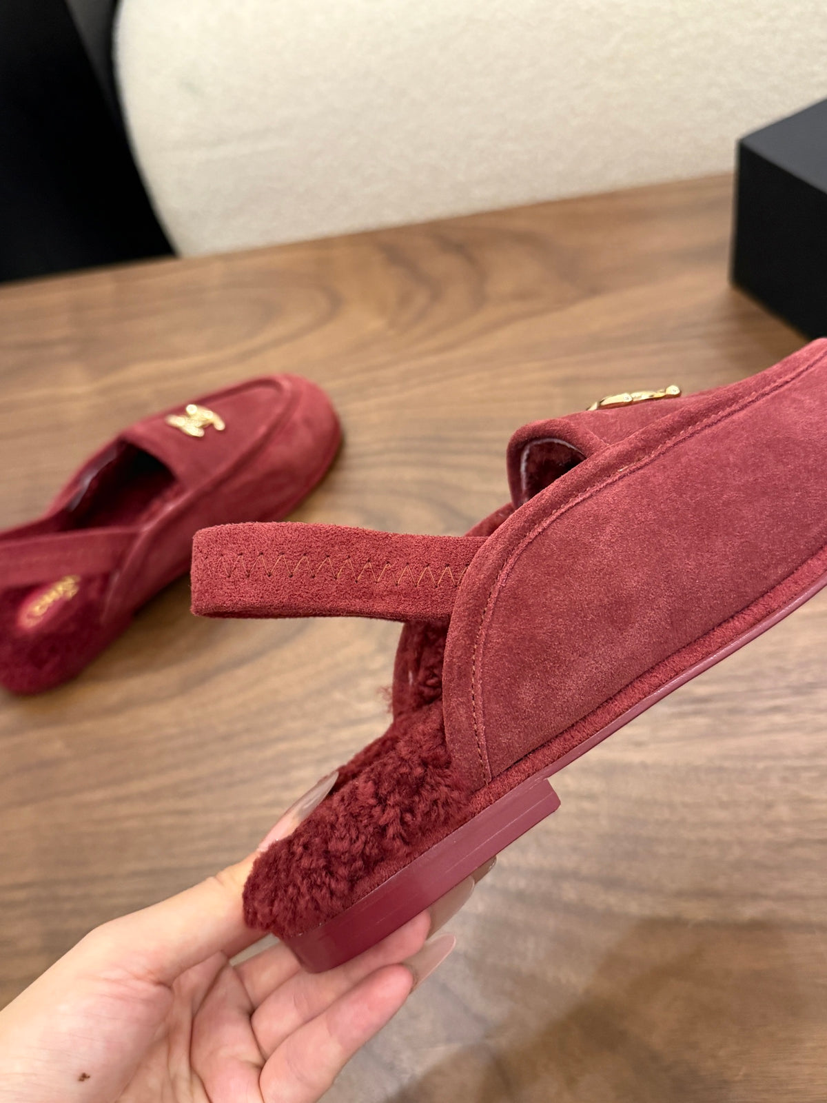Suede Calfskin Slingback Loafers