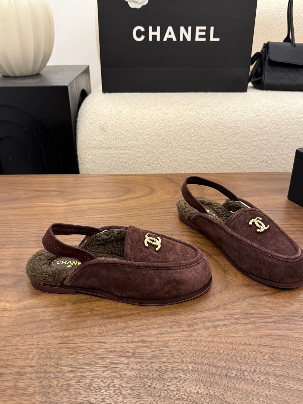 Suede Calfskin Slingback Loafers