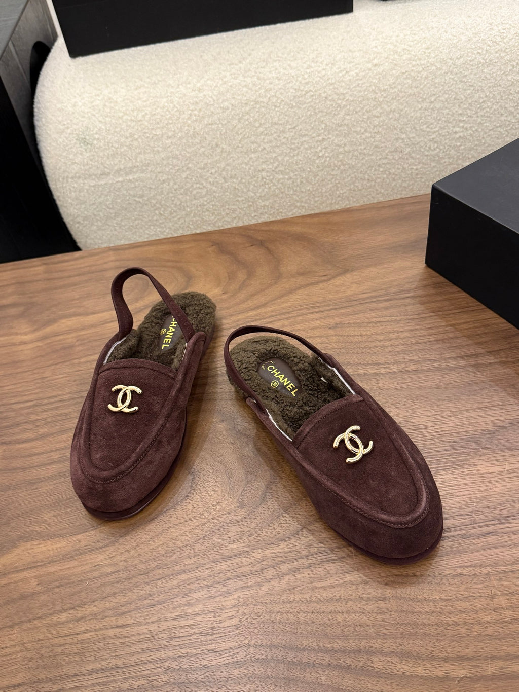 Suede Calfskin Slingback Loafers