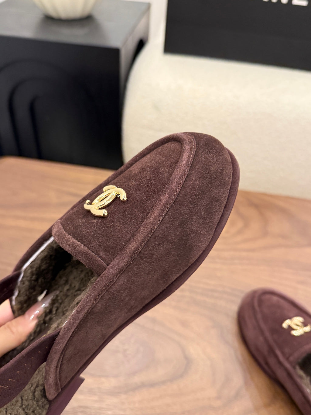 Suede Calfskin Slingback Loafers