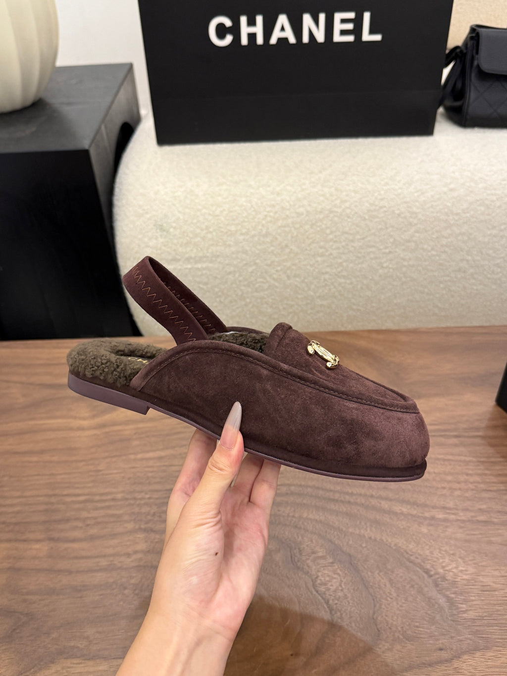 Suede Calfskin Slingback Loafers