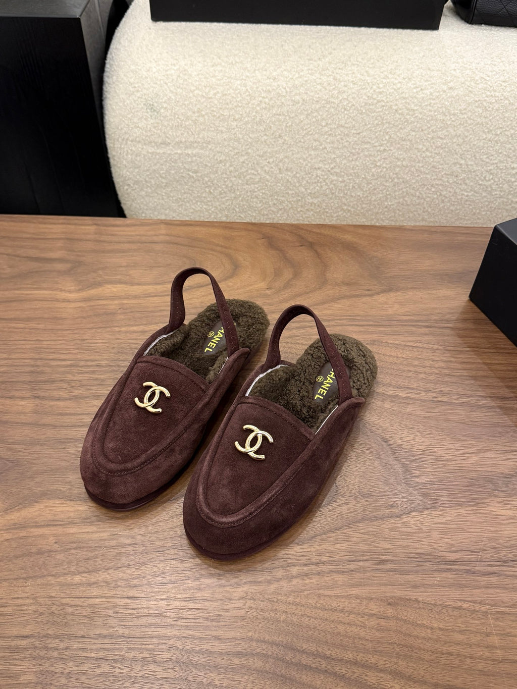 Suede Calfskin Slingback Loafers
