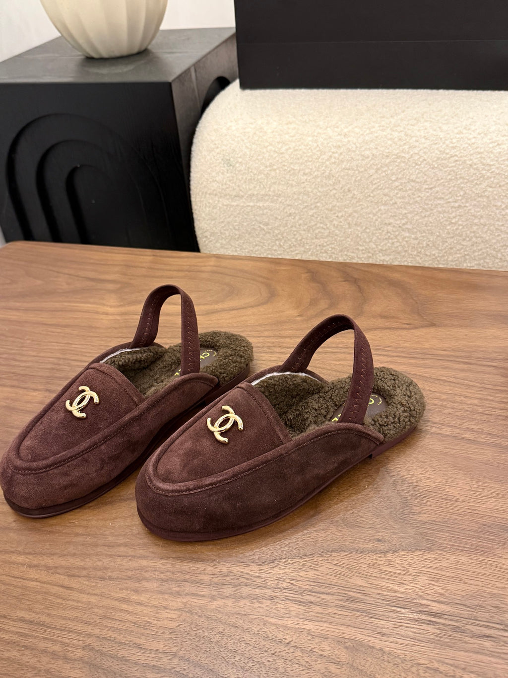 Suede Calfskin Slingback Loafers