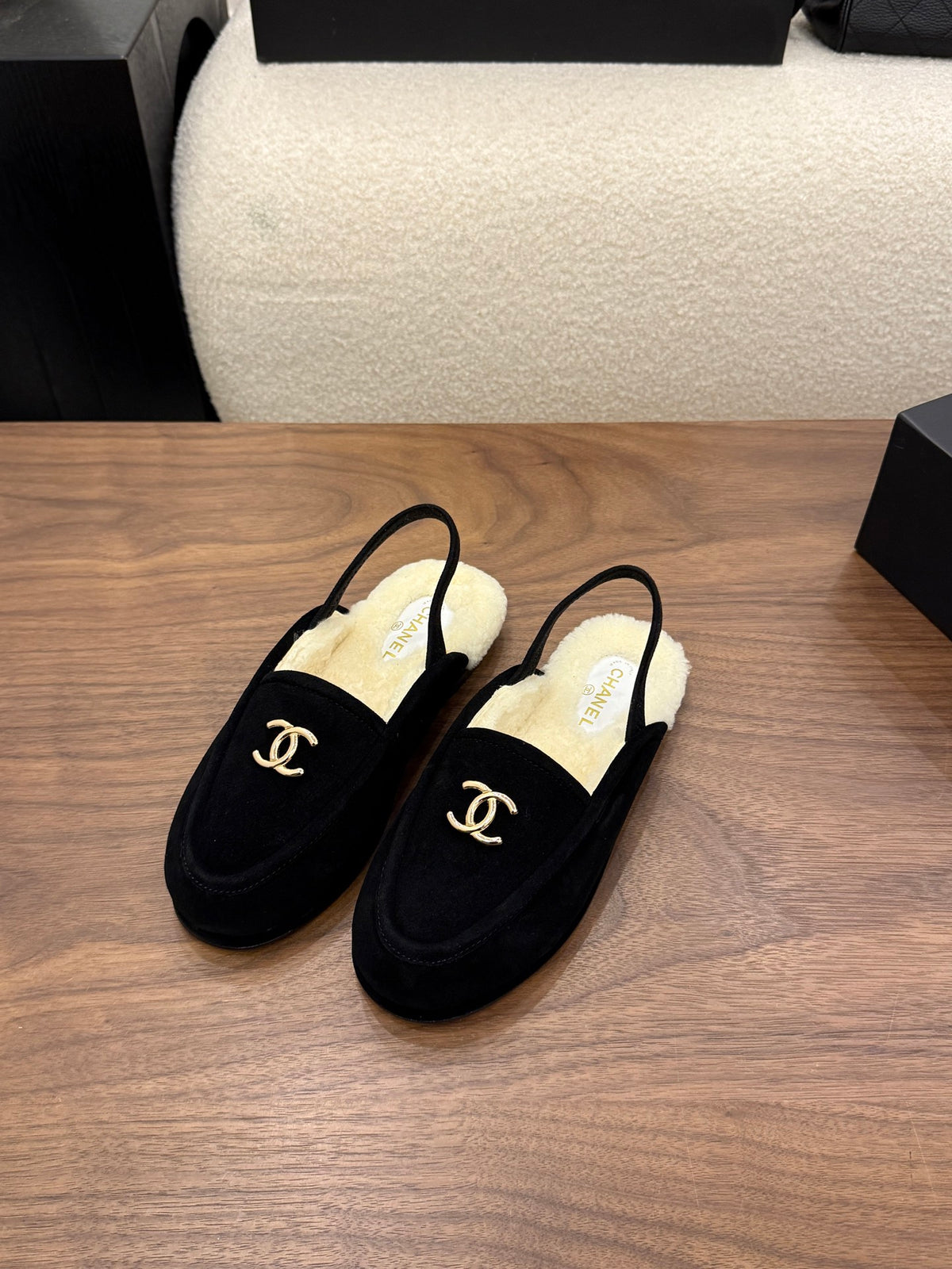 Suede Calfskin Slingback Loafers