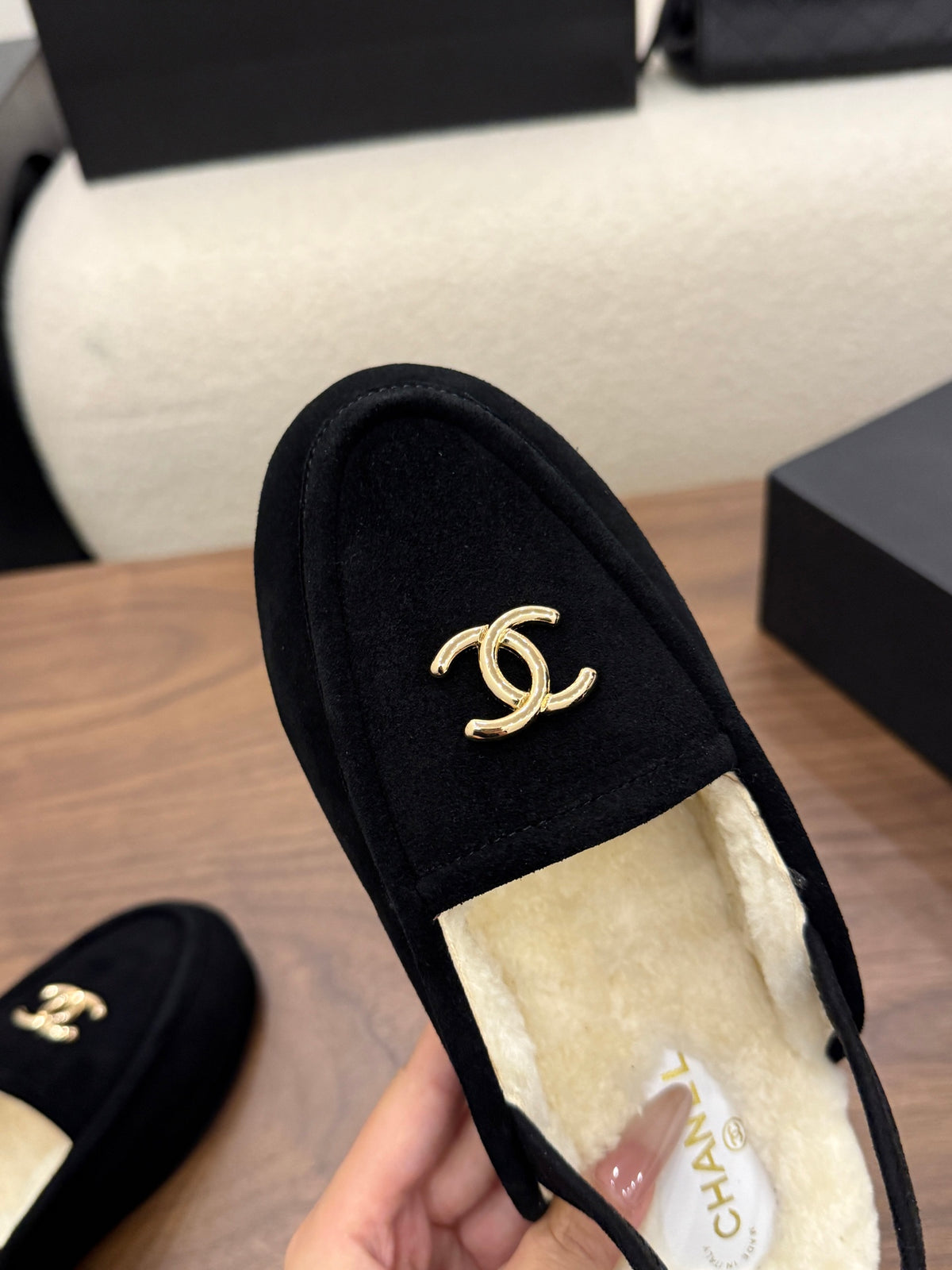 Suede Calfskin Slingback Loafers