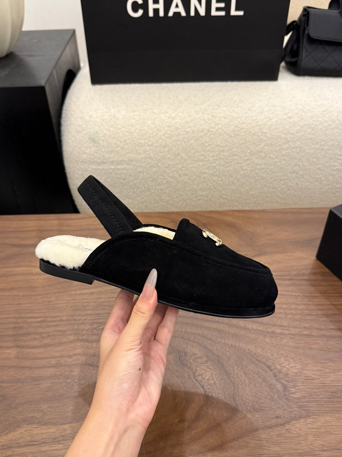 Suede Calfskin Slingback Loafers