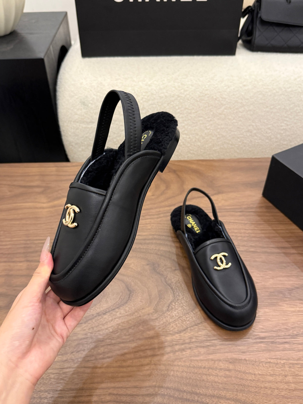 Suede Calfskin Slingback Loafers