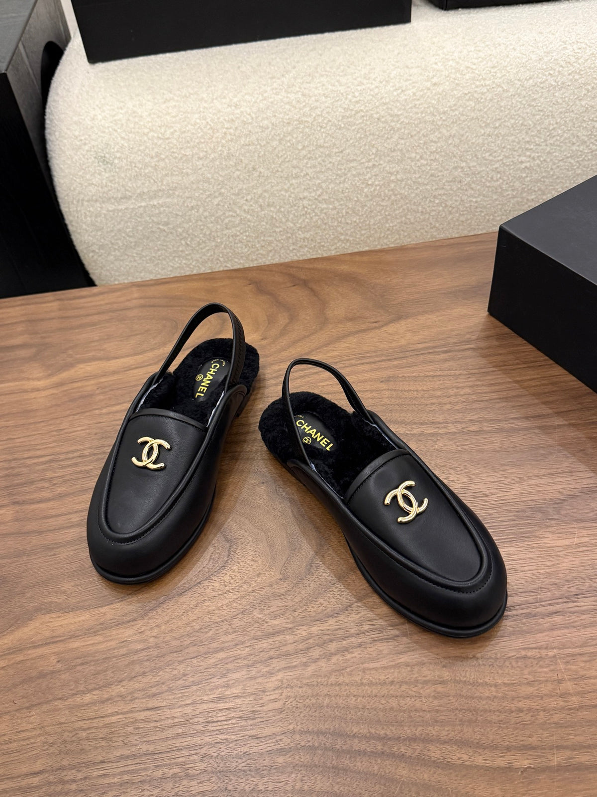 Suede Calfskin Slingback Loafers