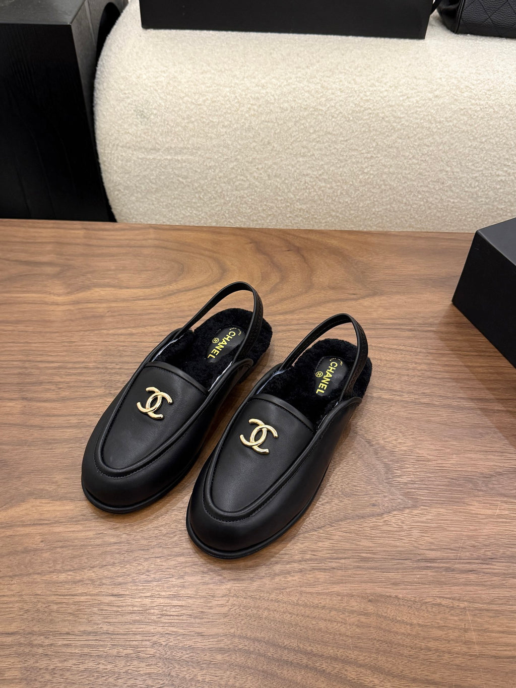 Suede Calfskin Slingback Loafers