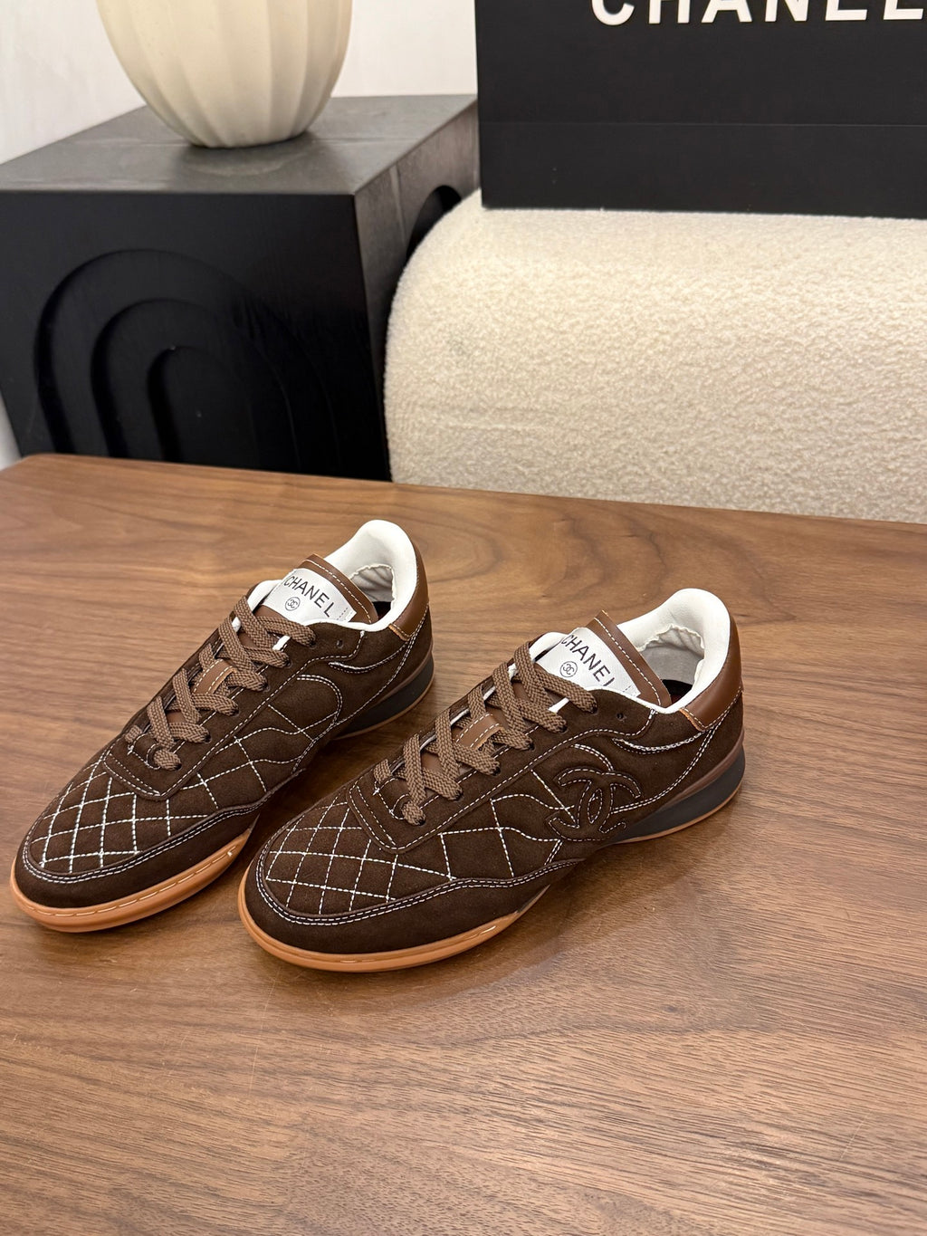 Luxury Quilted Low-Top Sneakers