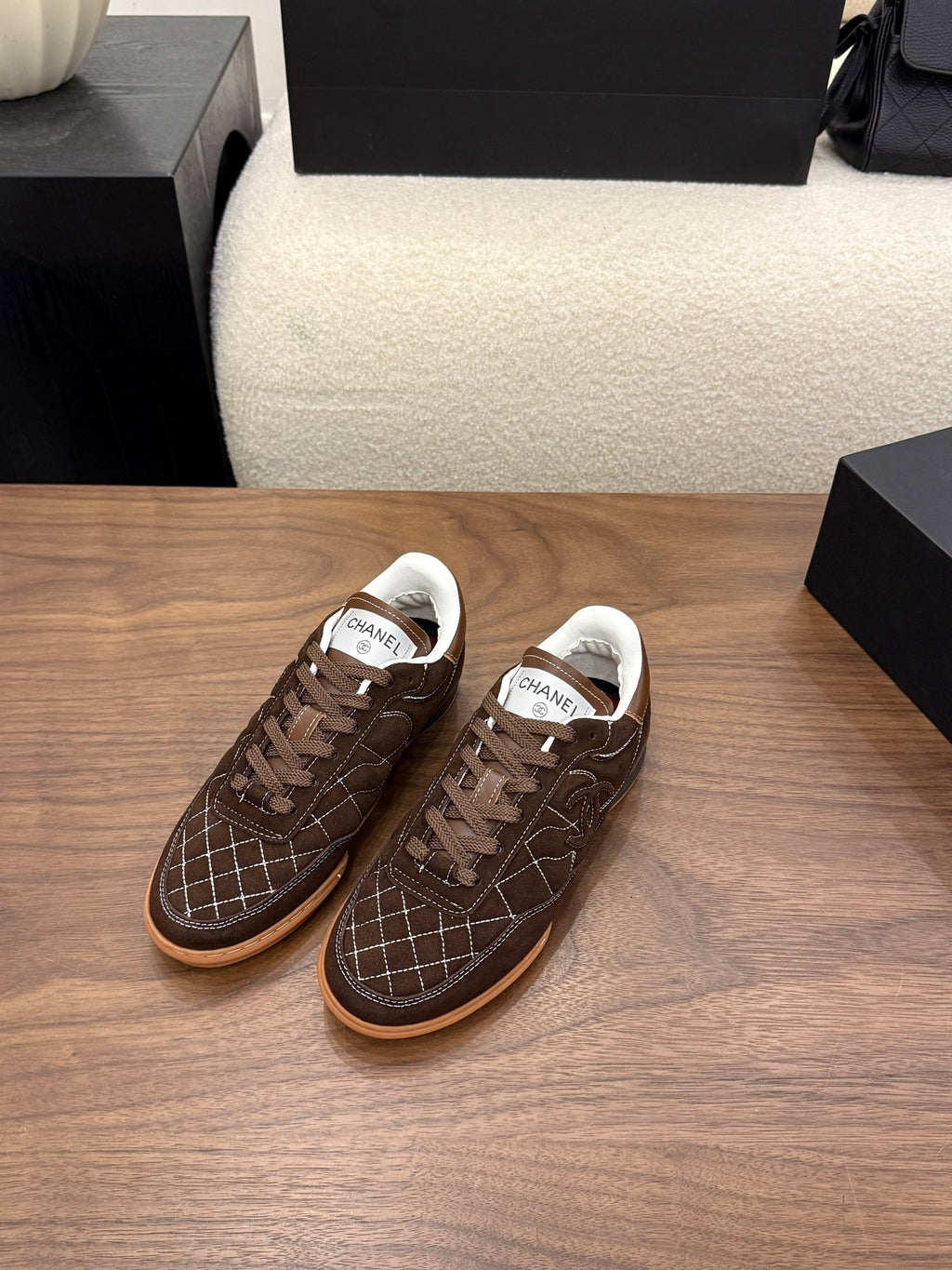 Luxury Quilted Low-Top Sneakers
