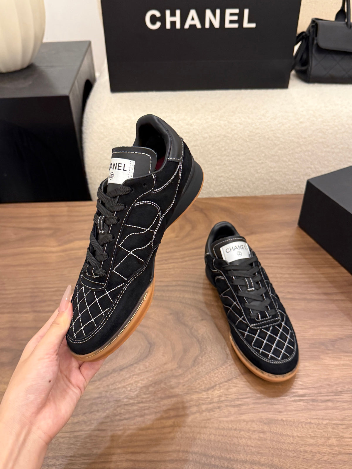 Luxury Quilted Low-Top Sneakers