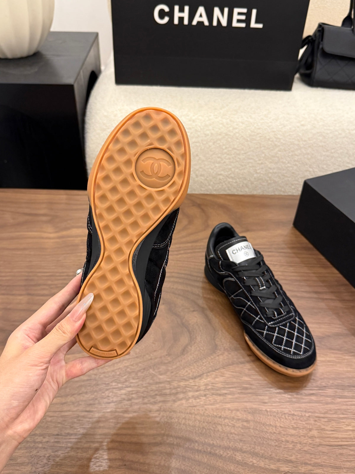 Luxury Quilted Low-Top Sneakers