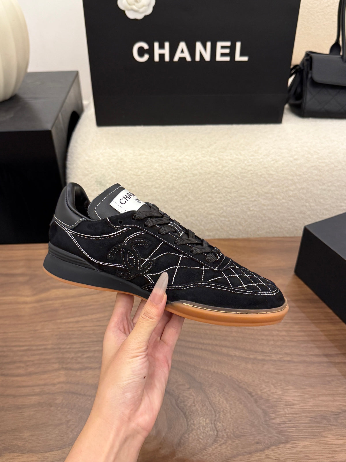 Luxury Quilted Low-Top Sneakers