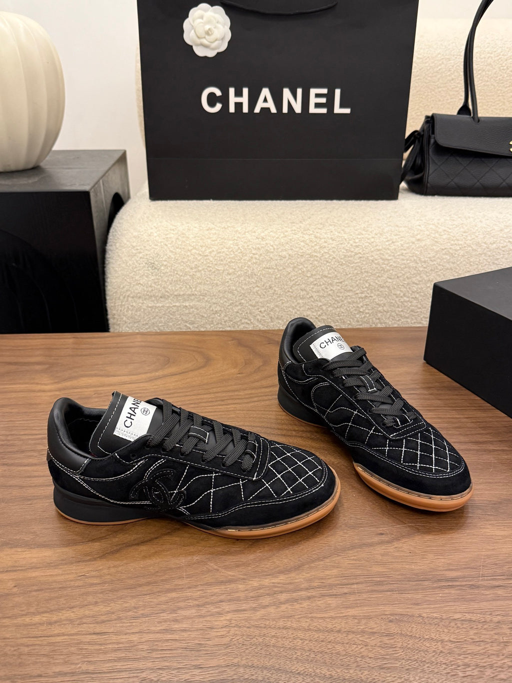 Luxury Quilted Low-Top Sneakers