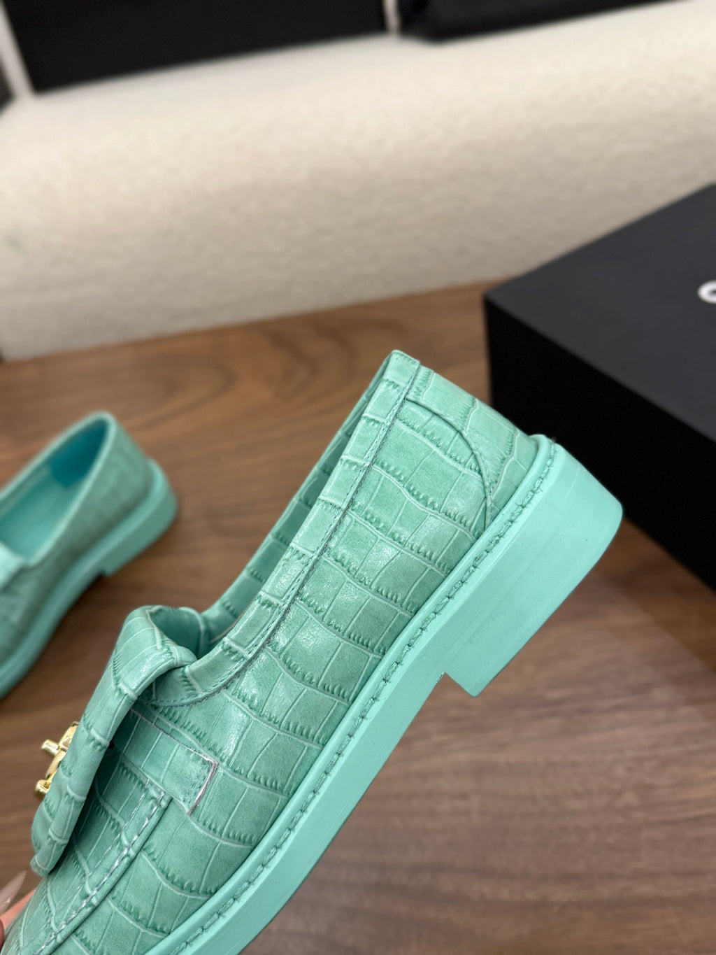 Loafers Crocodile Embossed Patent Calfskin