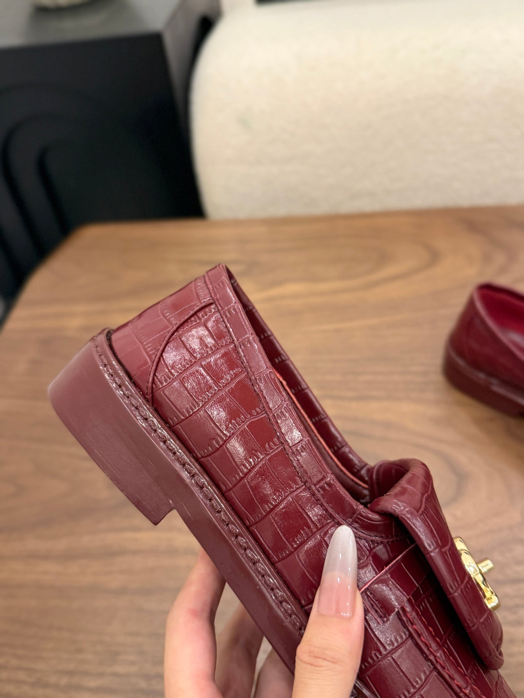 Loafers Crocodile Embossed Patent Calfskin