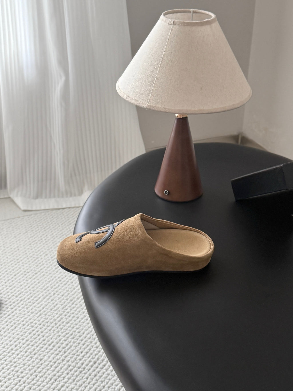 Suede Signature Slip-On Mules – Taupe