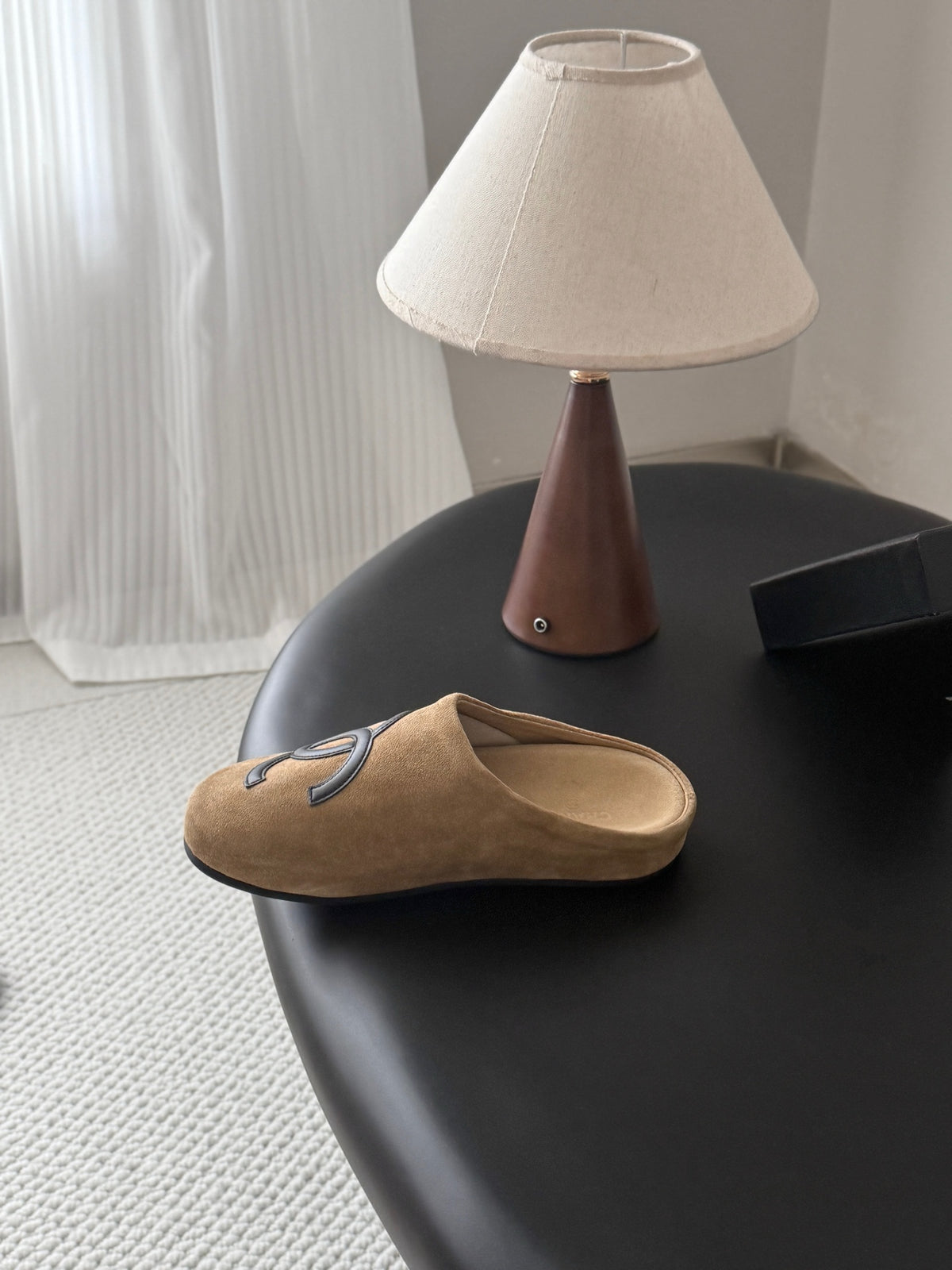 Suede Signature Slip-On Mules – Taupe