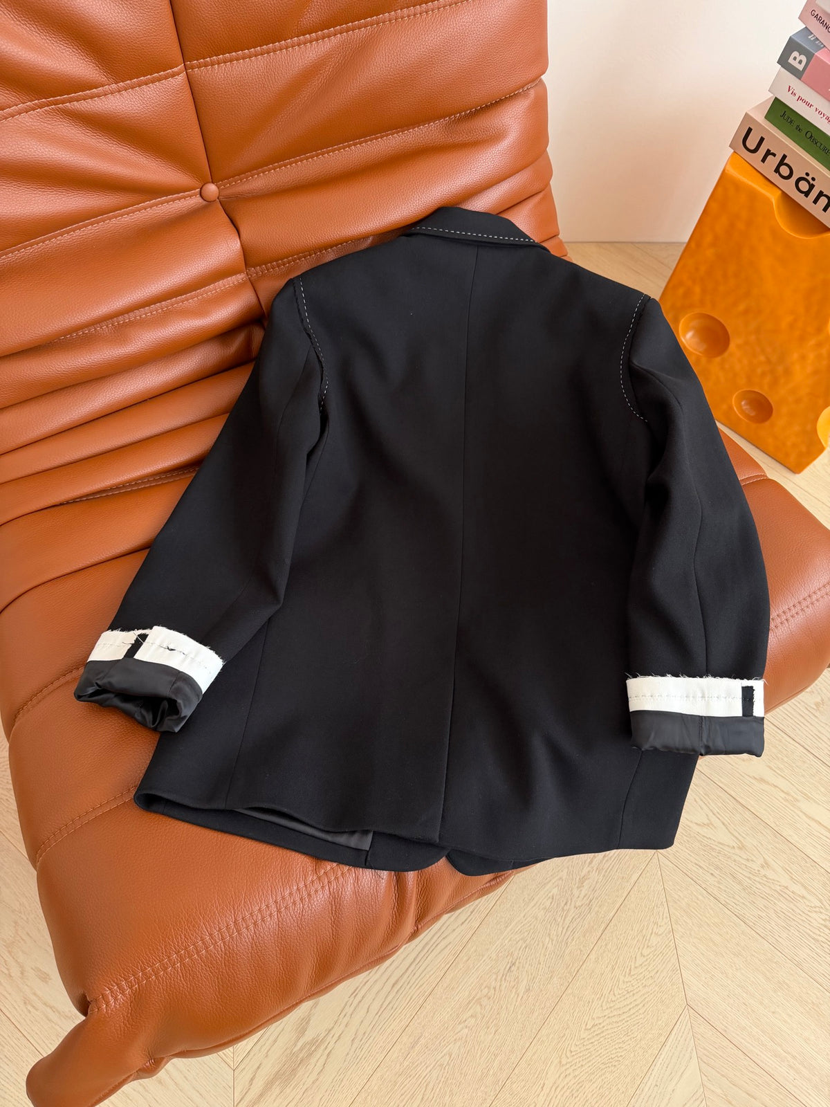 Women's Black Colourblock Suit Jacket