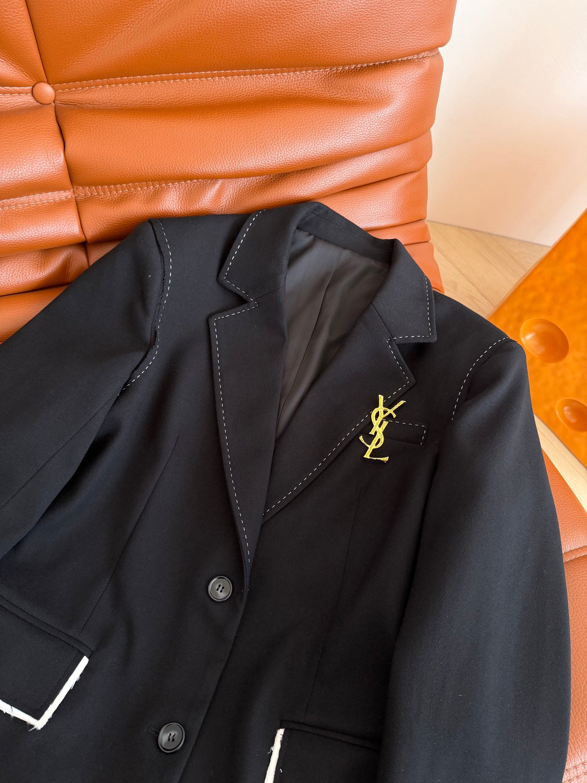 Women's Black Colourblock Suit Jacket