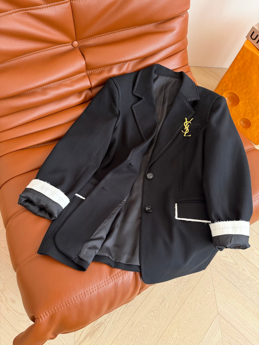 Women's Black Colourblock Suit Jacket